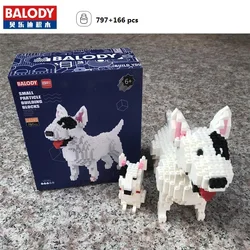 2in1 Balody Mini Blocks Toy Animal American Pit Bull Terrier Dog Small Bricks Kids Gifts Girls Christmas Present Pet Shop
