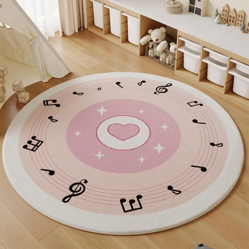 Round Living Room Carpet Modern Music Elements Fasion Creative Design Bedroom Rug Home Decoration Sofa Coffee Table Mat 러그 Tapis
