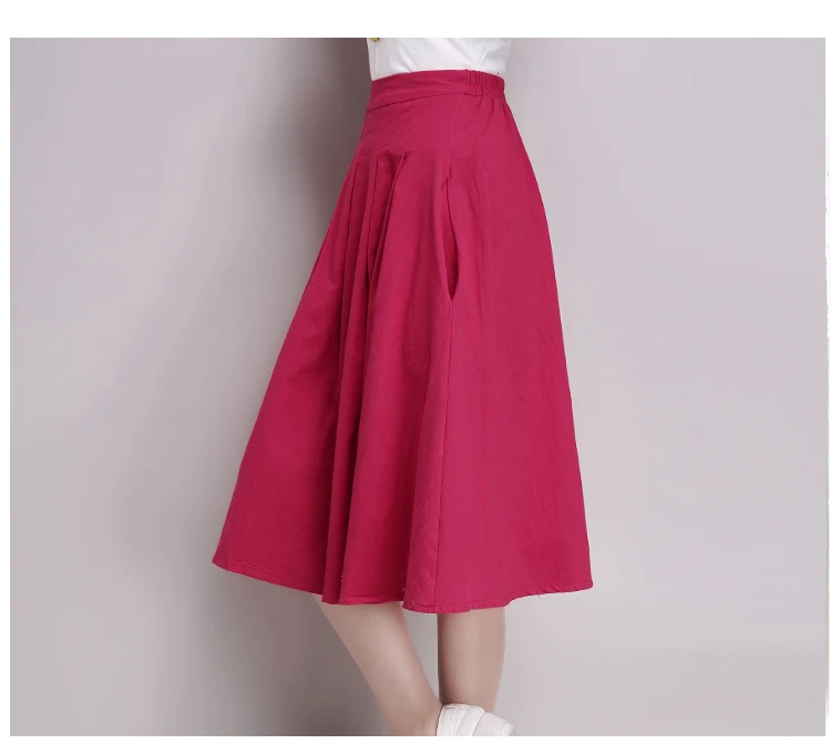 black midi skirt Vintage Summer Bust skirt Women Linen Skirts All-match Vintage Pleated Solid Color skirts Fashion Women's clothing RV597 cute skirts