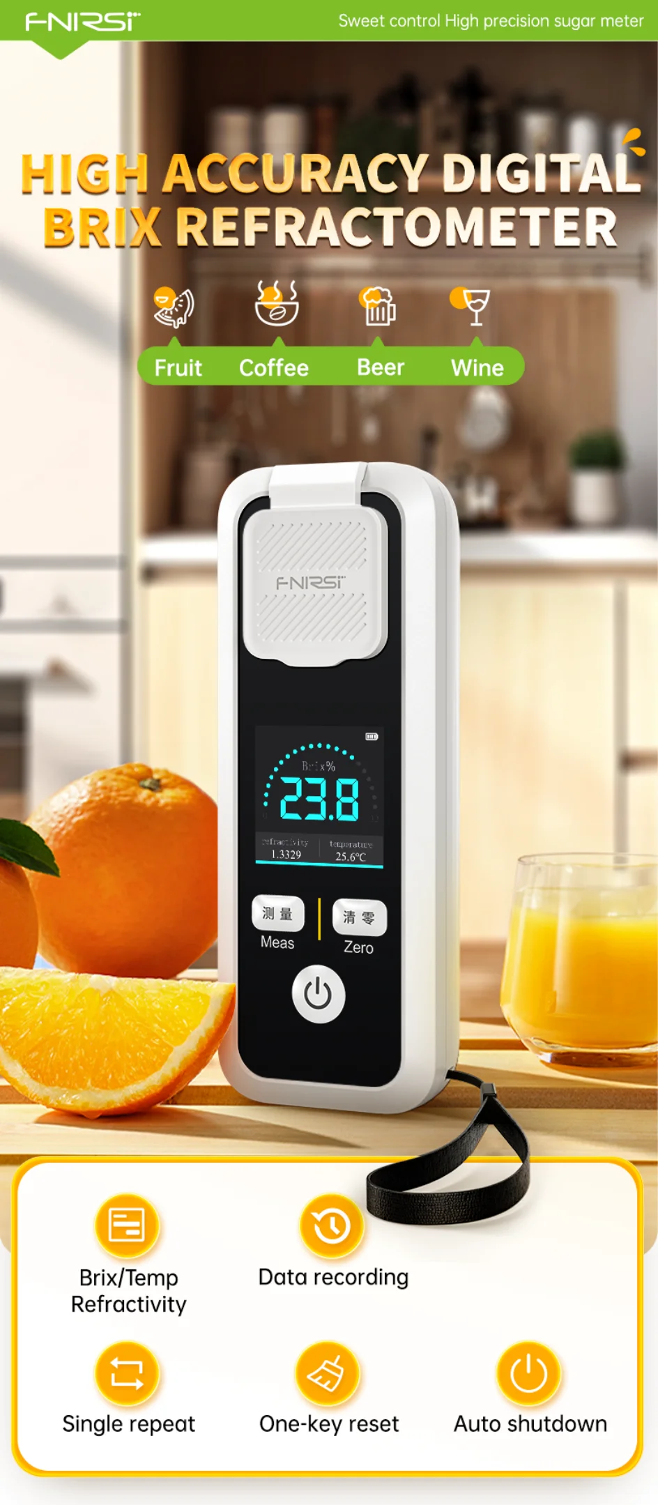 JBM-10 JBM-20 Digital Brix Refractometer Rechargeable Sugar Content Meter Measur