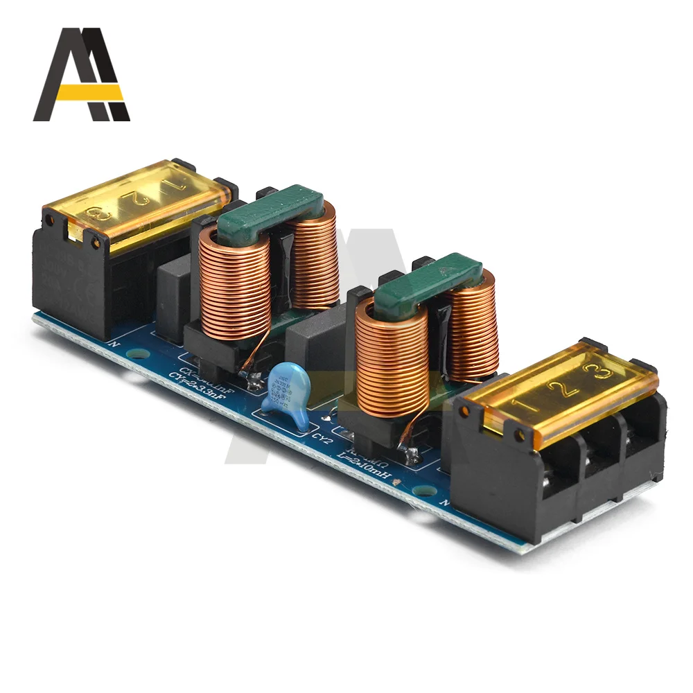 Filtro EMI per Alimentatore 25A 6A, Filtro EMI a 2 Stadi ad Alta Frequenza, Scheda Filtro Passa-Basso per Conversione di Frequenza - immagine 6