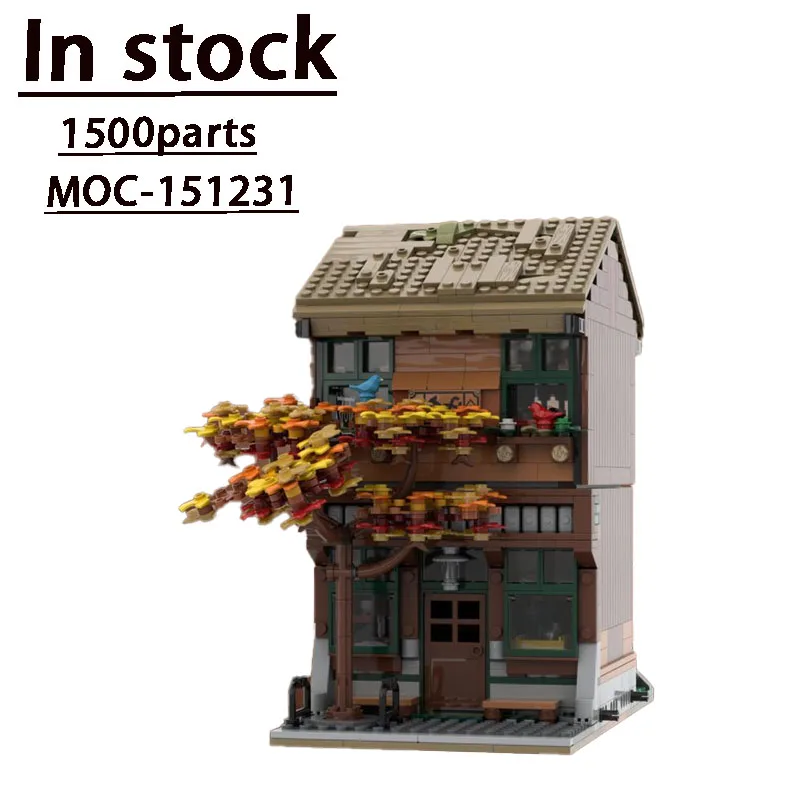 

Classic Set 21338New MOC-151231 CabinCafe City Street View AssemblySplicing Building BlocksModel1500Parts Kids Birthday Toy Gift