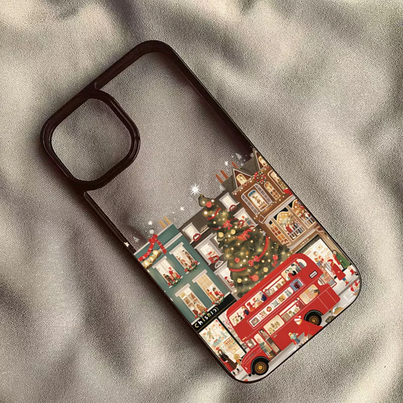 Festive Christmas Street Scenery Phone Case Cover