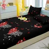 1 Simple Modern Heart-Shaped Printed Matte Fitted Sheet, Bedroom Printed Bed Cover, Bedding (Excluding Pillowcases) 4