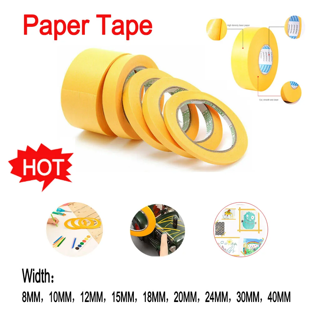 

Different Specifications Yellow Masking Adhesive Tape Textured Paper Paint Decoration Seamless Hand Tear Without Mark Paper Tape