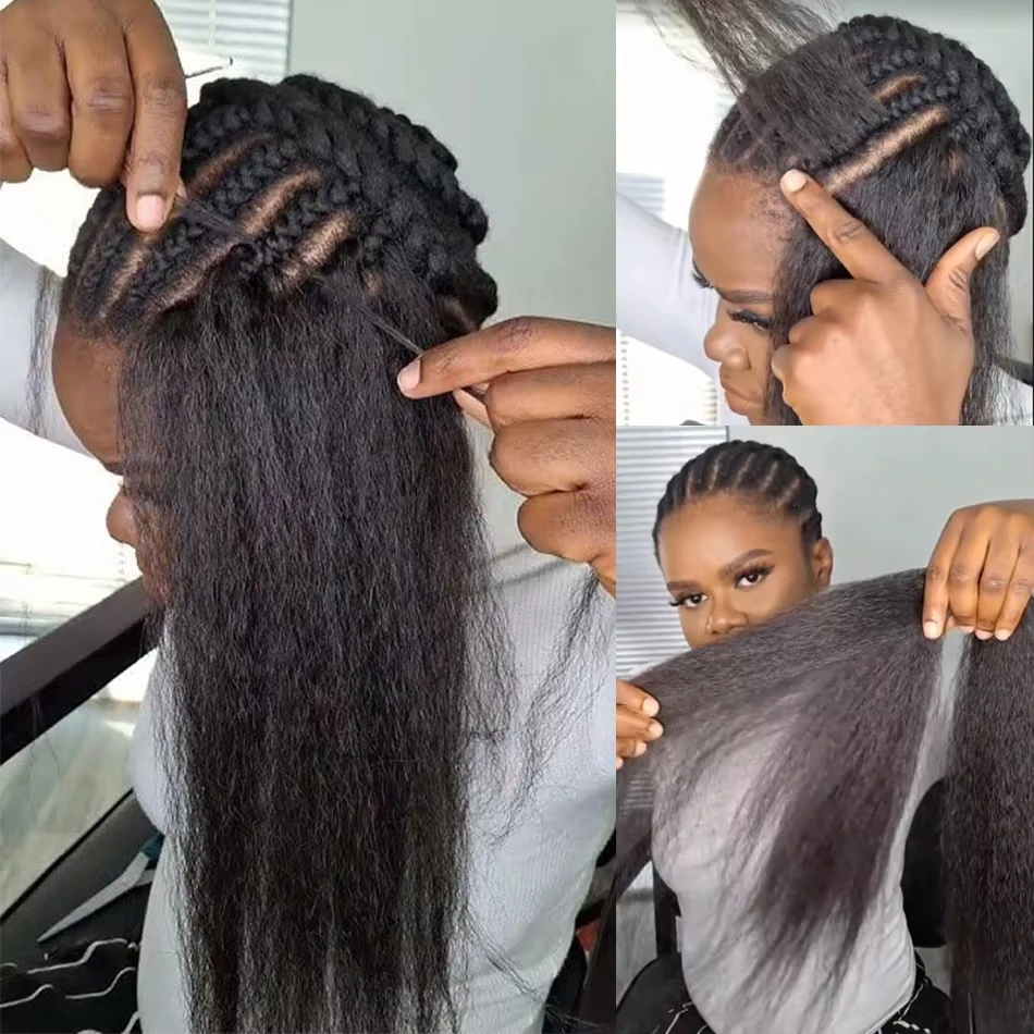 Kinky Straight Crochet Human Hair Feather Knotless Pre-Separated Crochet Hair Extensions Full Head Brazilian Hair For Women 1