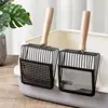 Large Stainl Steel Metal Sand Ovel Poop Scooper Fine Hole Tofu Sand Litter Ovel Dirt Scoop Pet Supplies 2