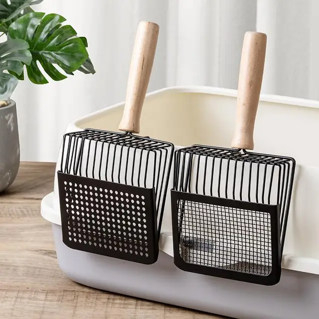 Large Stainl Steel Metal Sand Ovel Poop Scooper Fine Hole Tofu Sand Litter Ovel Dirt Scoop Pet Supplies 2