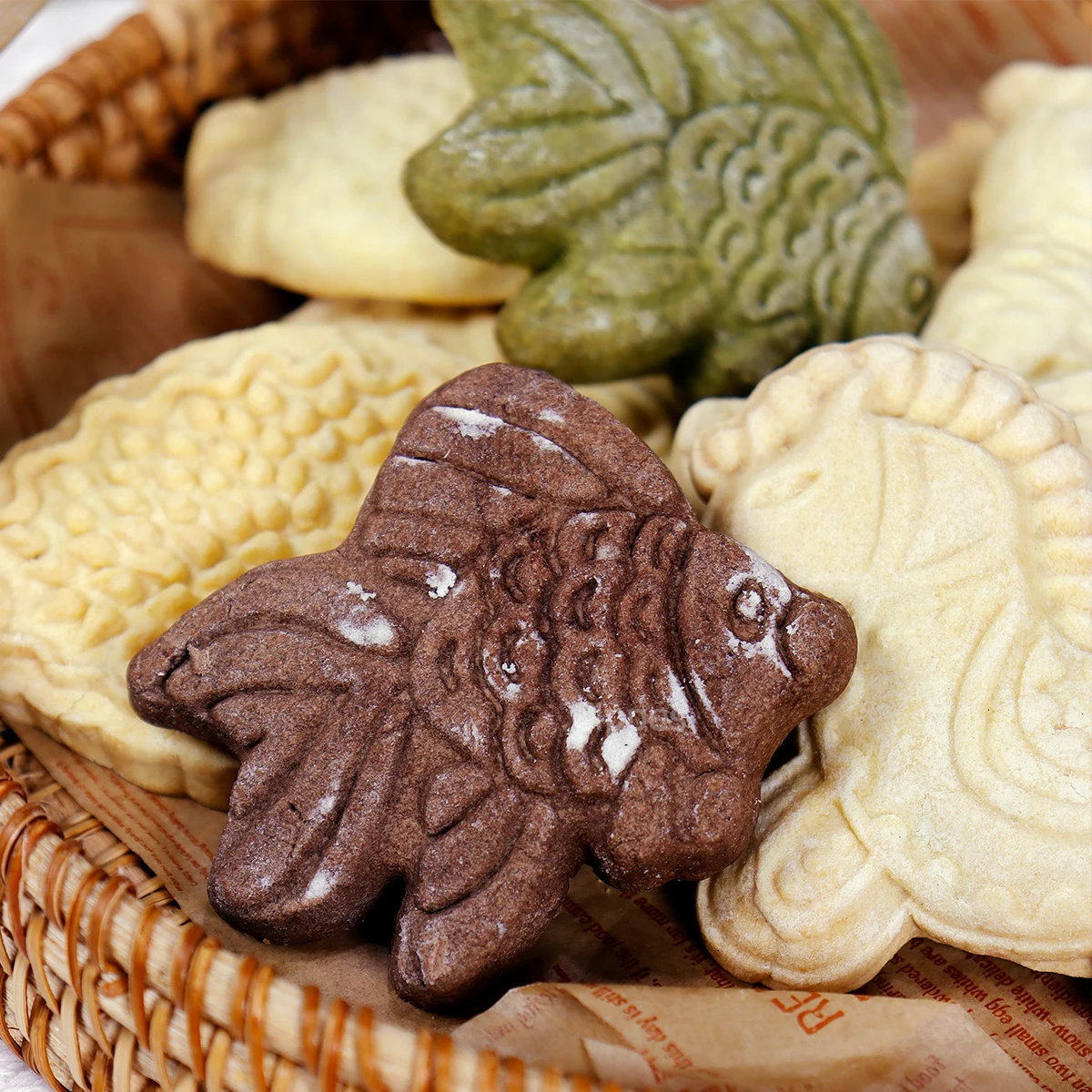 1PC Christmas Wooden Cookie Mold, Animals Patterns, 3D Carved