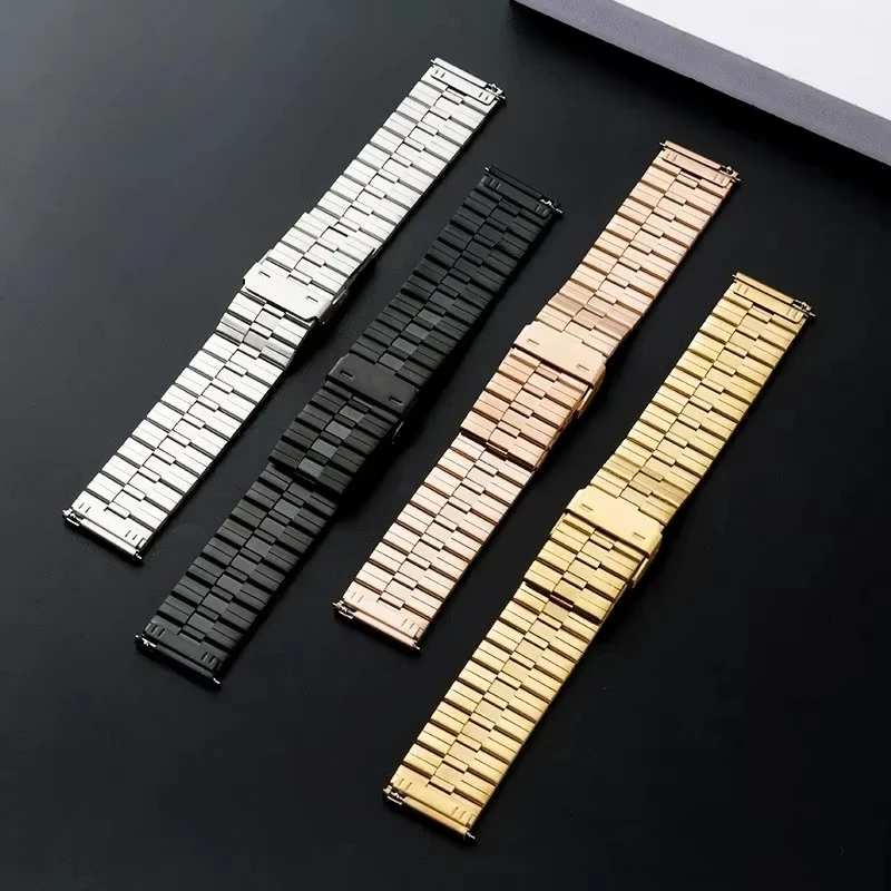Elegant Stainless Steel Metal Wristwatch Band – Premium Replacement Strap, 20mm/22mm