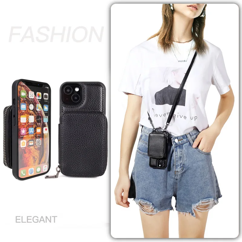 Iphone 13 Pro Max Crossbody Wallet Case Credit Card Phone Case Wallet Crossbody Mobile Phone