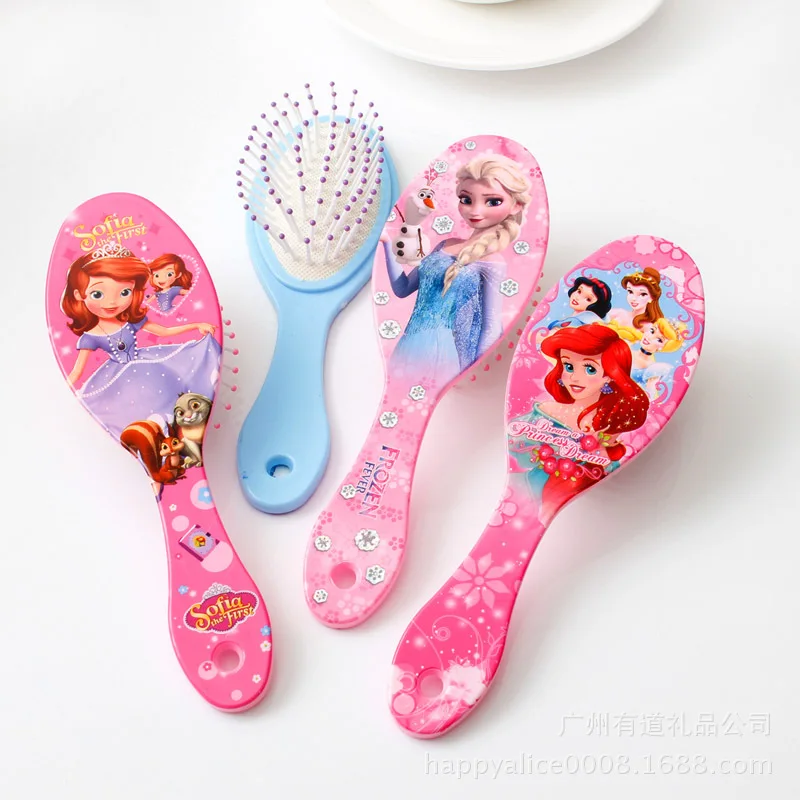 Disney Mickey Frozen Elsa Anna Princess Cartoon Children's Massage Hair Brushes Care Baby Girl Cute Air Comb Children Toys Gift