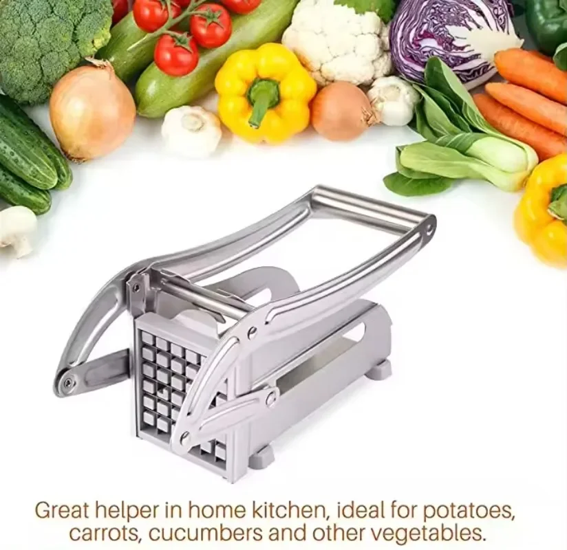 Stainless Steel 2-Blade French Fry Potato Cutter Slicer Cutter Chopper Chips Machine Making Tool Potato Cut Fries