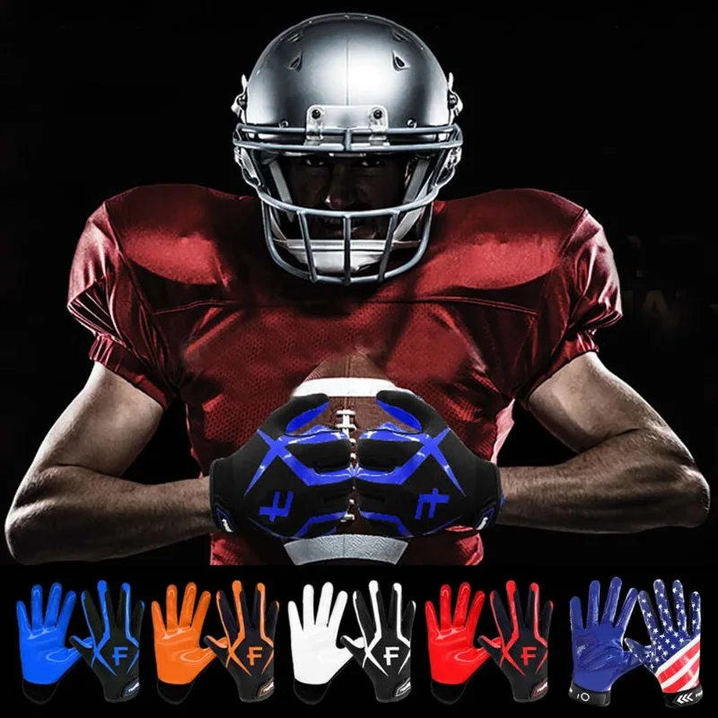 New American Football Rugby Gloves Receiver Youth Adult Men Grip Gloves for Kids Durable Breathable Flexible
