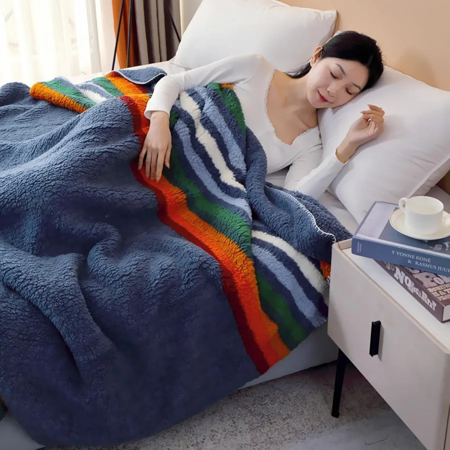 Boho Sherpa Fleece Blanket 90'' × 112'' Ultra Soft Aztec King Blanket for All Season Cozy Plush Bohemian Throw Blanket for Bed