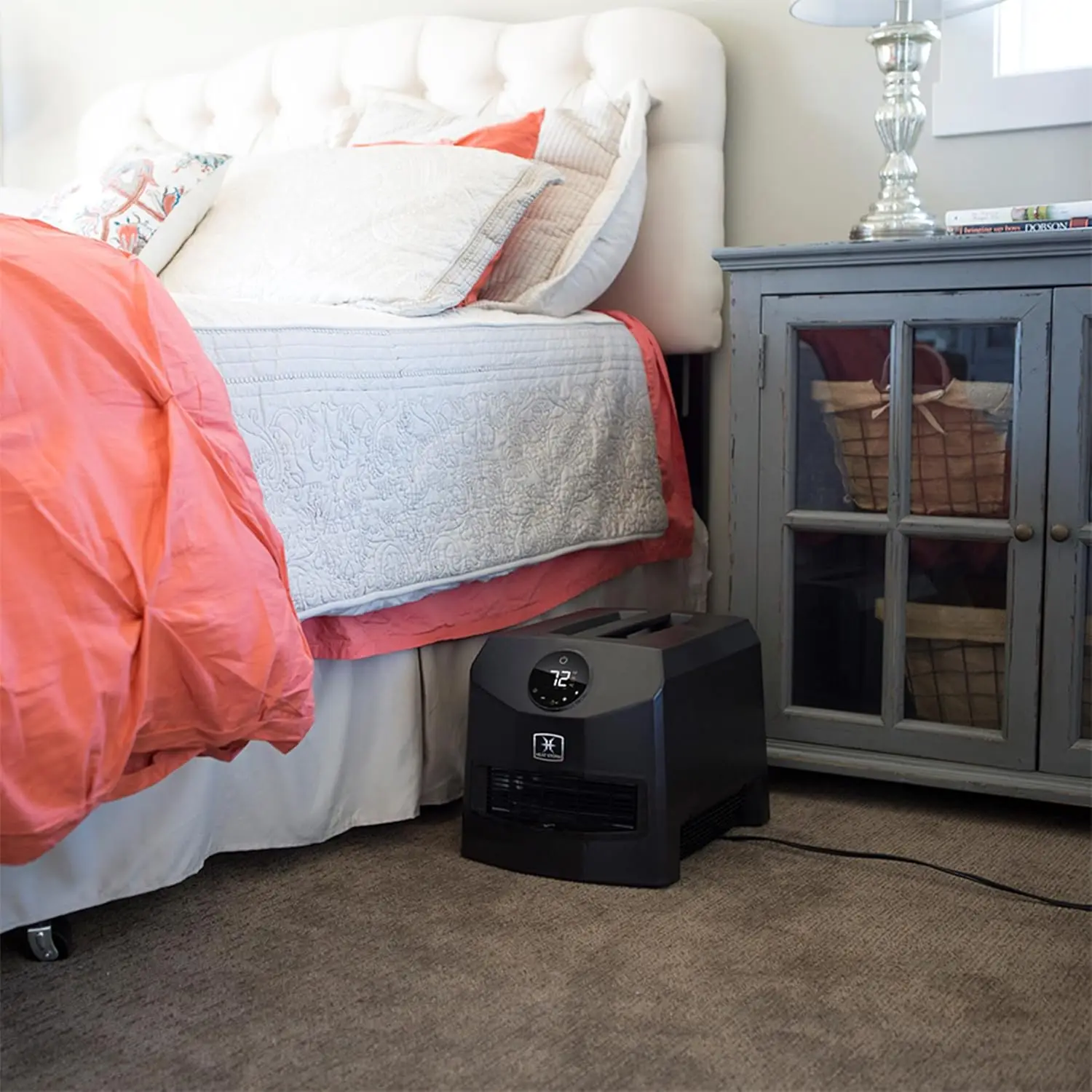 HS-1500IMO Portable Infrared Heater, 10 lbs, Mojave Black,Remote Control, energy efficient, Digital display, Overheat protection