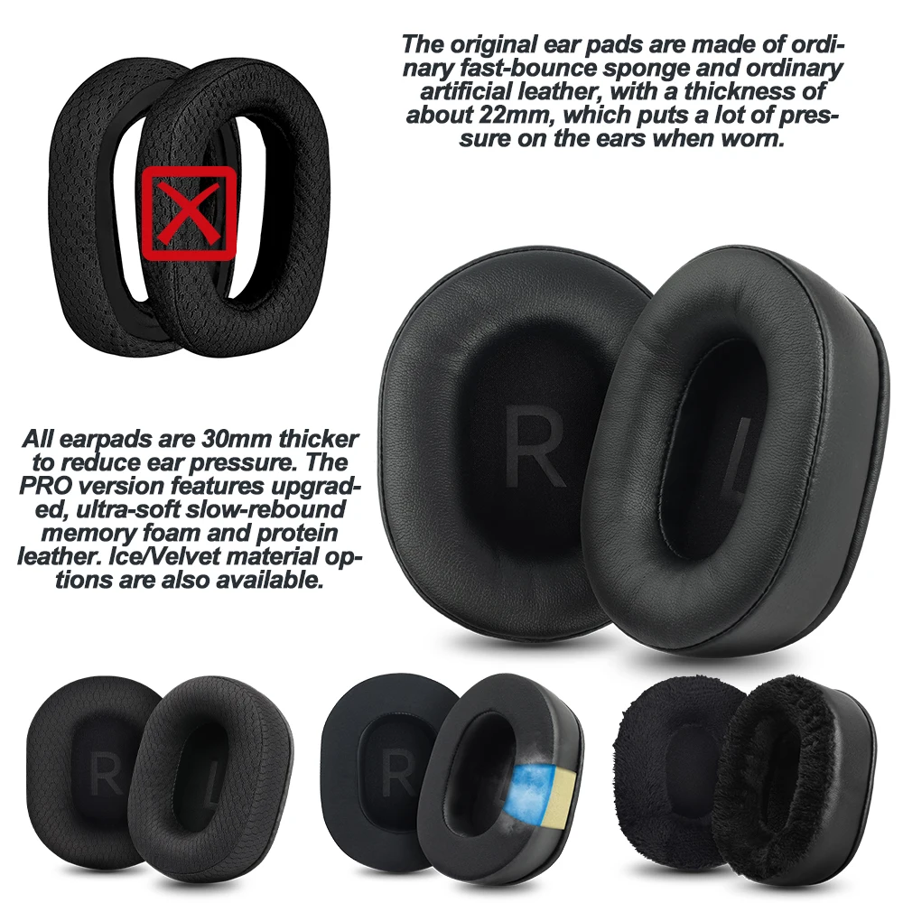 Earphone pads For Logitech G435 replacement Earpads Earmuffs cloth Memory Covers Sponge Protein