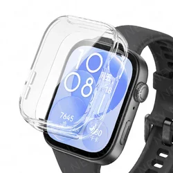 Transparent Soft TPU Full Protector Case for Huawei Watch Fit 3 - HD Screen Cover and Bumper Shell (Transparent 01)
