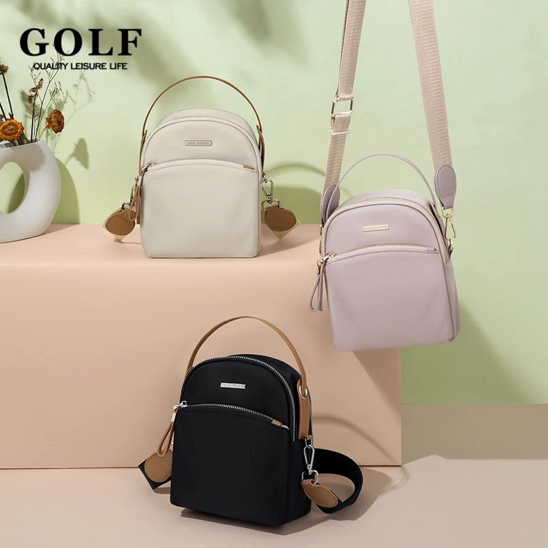 

GOLF Women Shoulder Handbags Bag Light Small Crossbody Bag Cute for College Girls Waterproof Apricot Messenger Mini Cross Bag