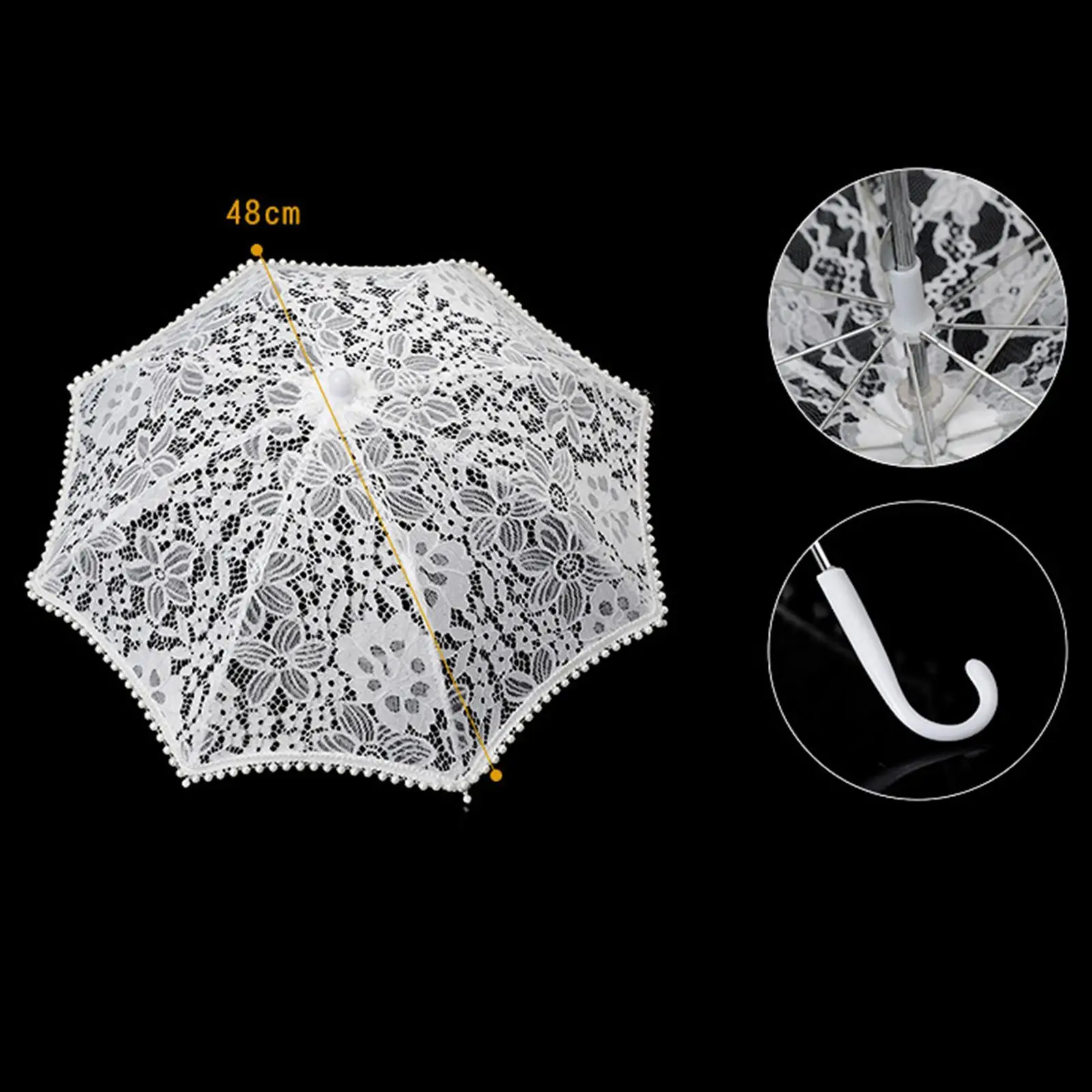 Lace Umbrella White Handmade Party Decoration Parasol for Photography Prop Party