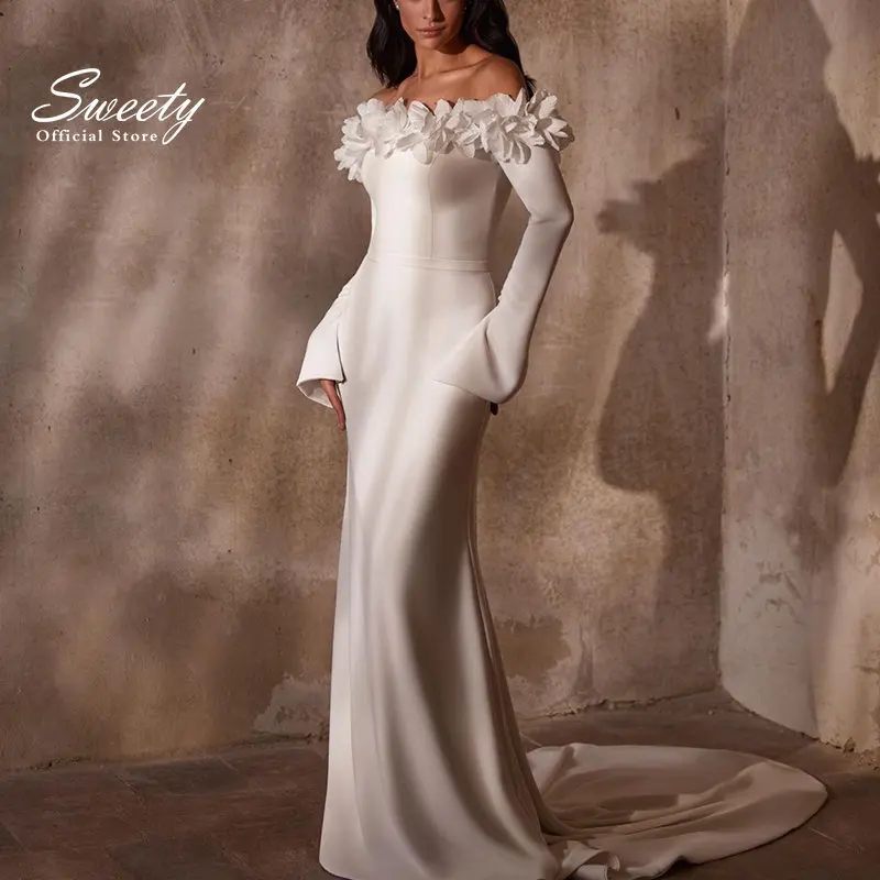 

Sexy Elegant Mermaid Wedding Dress With Sleeveless Tulle And Boat Neck Tie Card Shoulder Strap High Bridal Gown Robes De Mariée