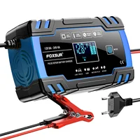 FOXSUR Car Battery Charger 12V 8A 24V 4A Touch Screen Pulse Repair LCD Fast Power Charging Wet Dry Lead Acid Digital LCD Display - Image 3