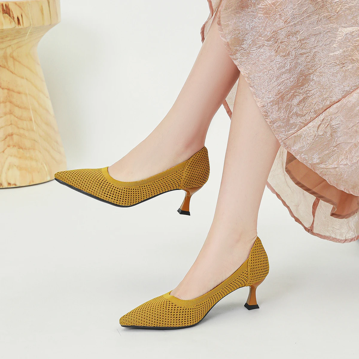 Tacones Zapatillas Lidl Pies Descalzos Tacones Color Taupe En