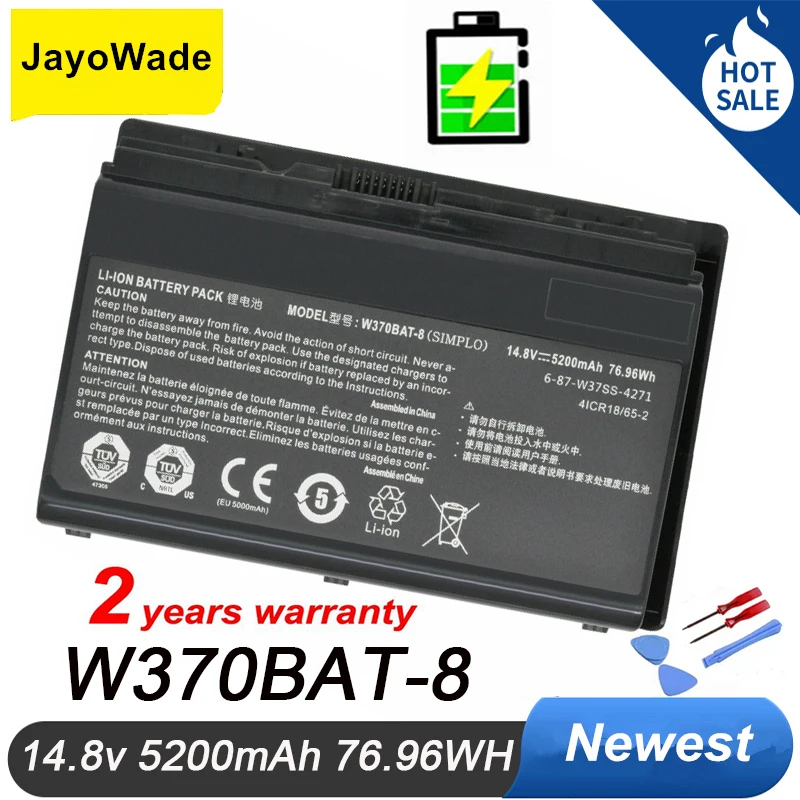 

W370BAT-8 Laptop Battery For Clevo W350ET W350ETQ W370ET Sager NP6350 NP6370 Schenker Xmg A522 A722 6-87-W370S-4271 W370BAT 8