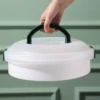 Convenient Cake Carrier Portable Buckle PP Cake Box Baking Packaging Box with Handle Handy Cupcake Holder Tray Cake Packaging 5