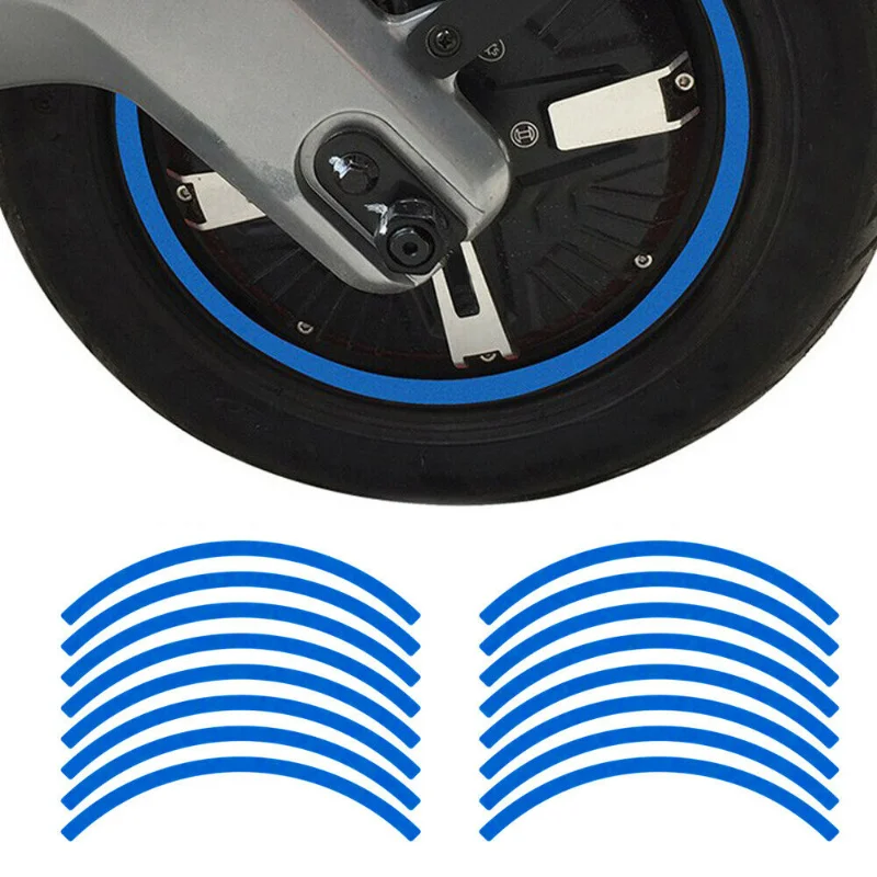 16 Pieces/Set Universal Reflective Wheel Rim Stripe Tape Stickers Red Decal Fit Car Motorcycle Printing Film