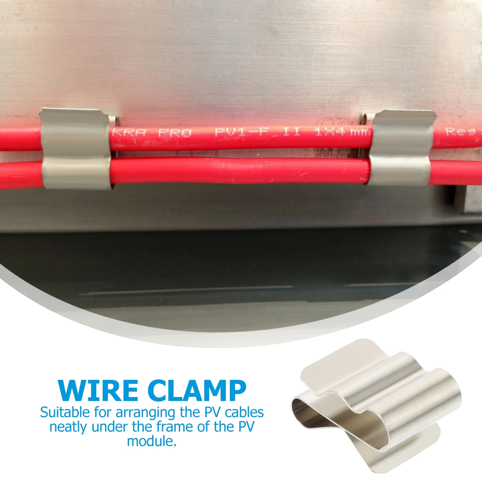 Cable Clip Cable Clamp 50pcs Spring Clamp Cable Clamp Solar Cable Wire Installation Fixing Clip Solar Panel Wire Clips Fix The Clip