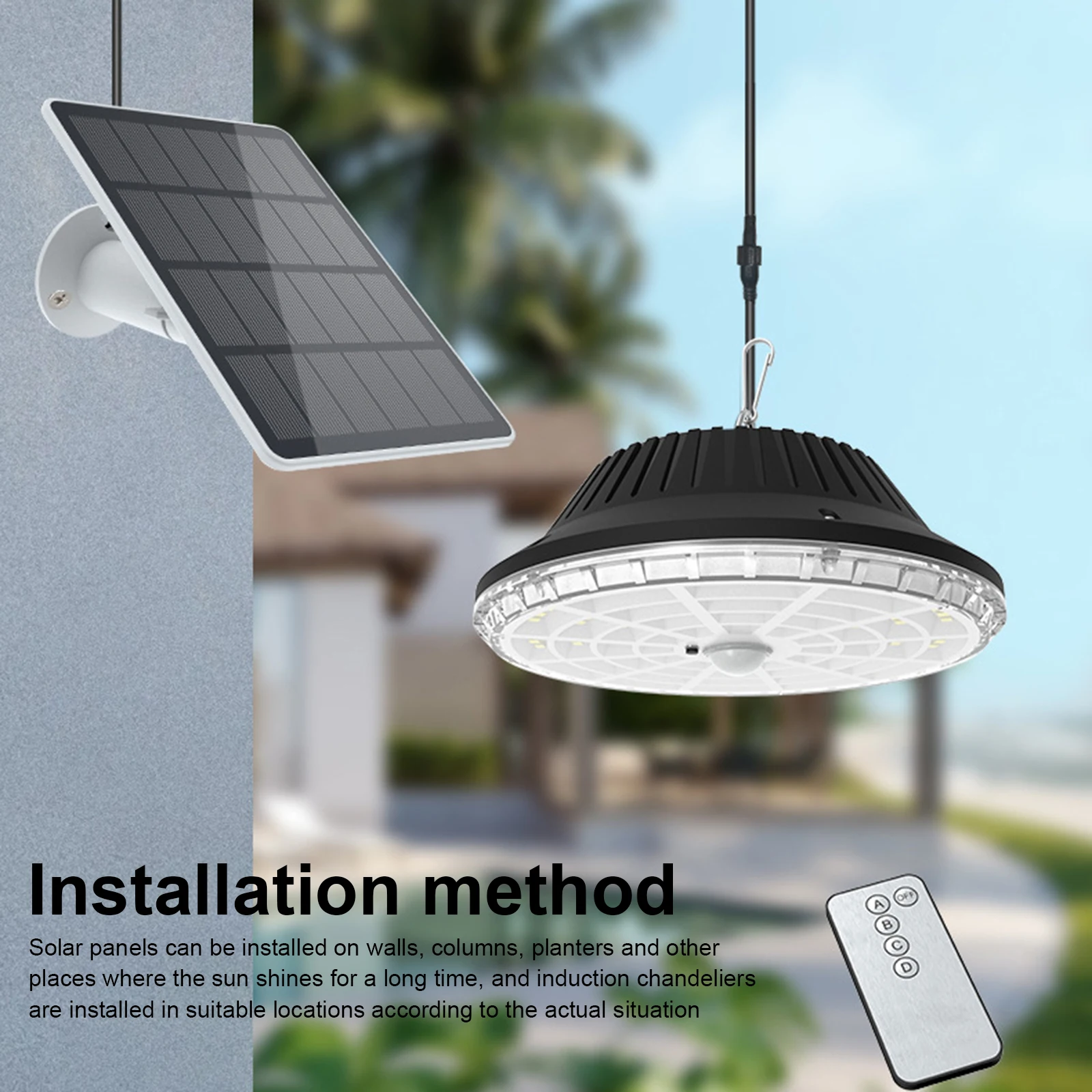 

Solar Pendant Light Waterproof Outdoor Indoor Solar Wall Light With Remote Control 120 LED Night Lighting Garden Wall Light