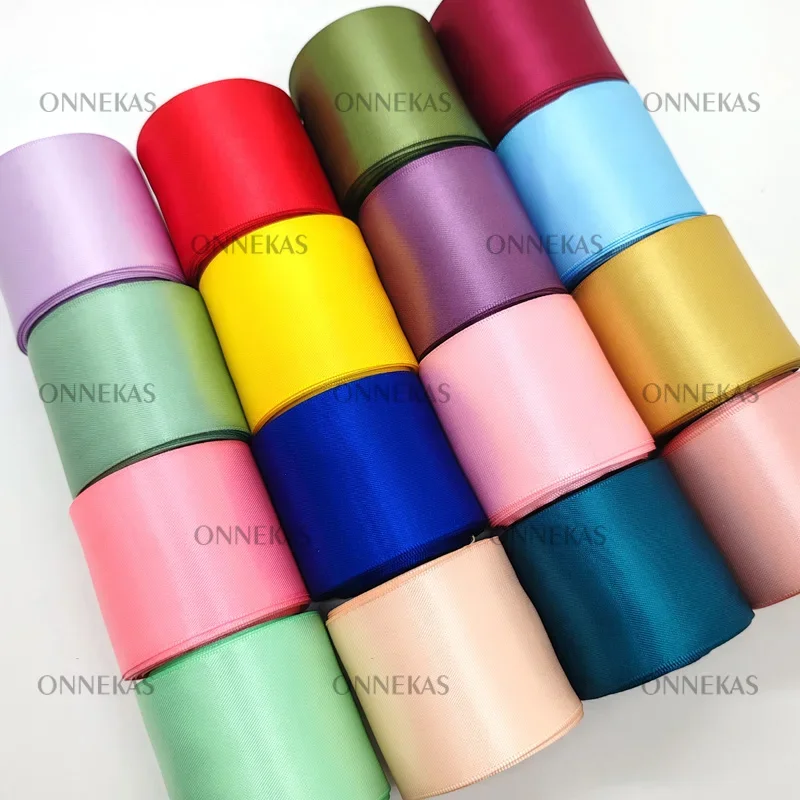 Satin Ribbons Double Sided Polyester Double Face 25/38/50mm 1"/1.5"/2" 9Meters