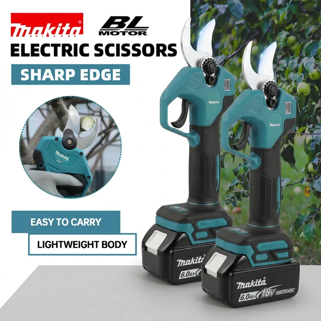 Sécateur électrique sans fil Makita 18V 45mm sans balais, 2 vitesses, pour jardin, arbres fruitiers et bonsaïs 1