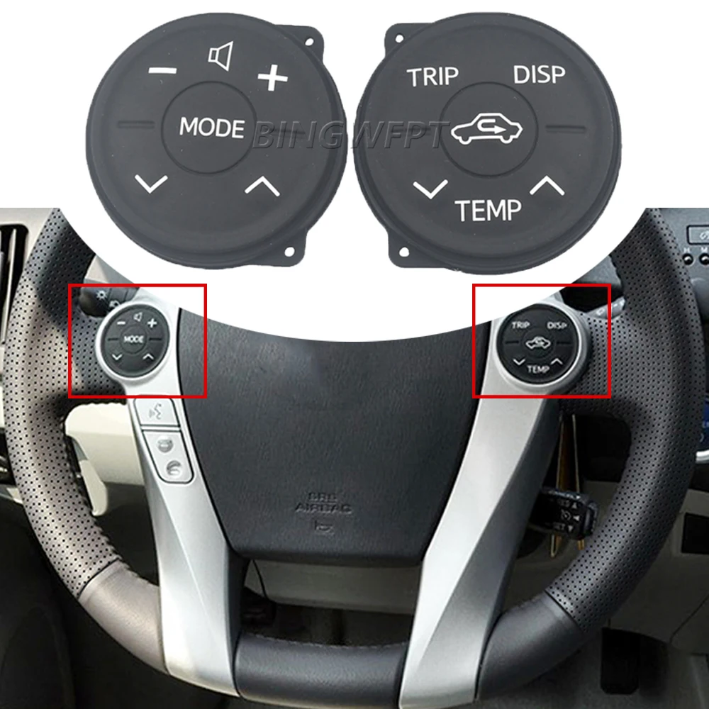 2PCSCarLeftRightSteeringWheelSwitchControlPanelRubberFor