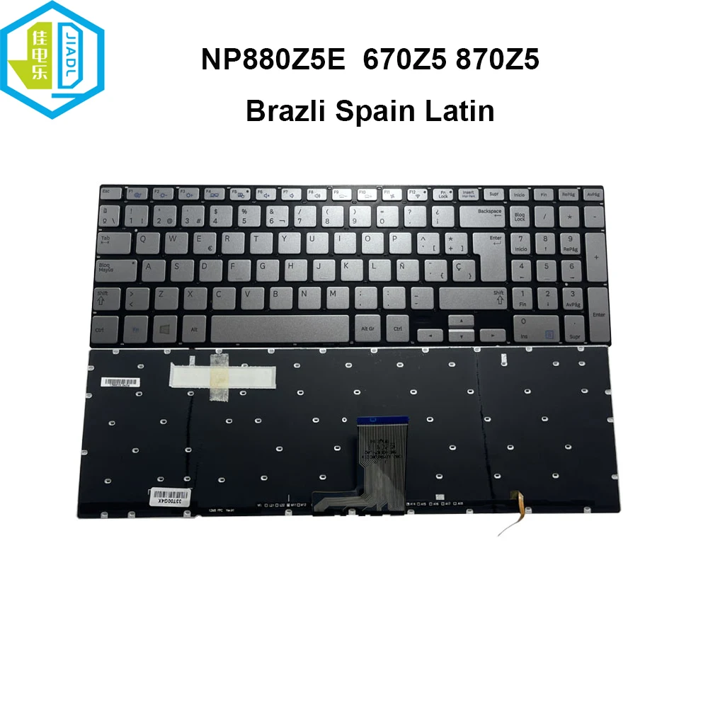 Teclado Backlight Brasileiro Teclados Latinos e Espanhóis Backlight para Samsung Np870z5e Np880z5e Np670z5e 680z5e Np780z5e Brasil Espanha