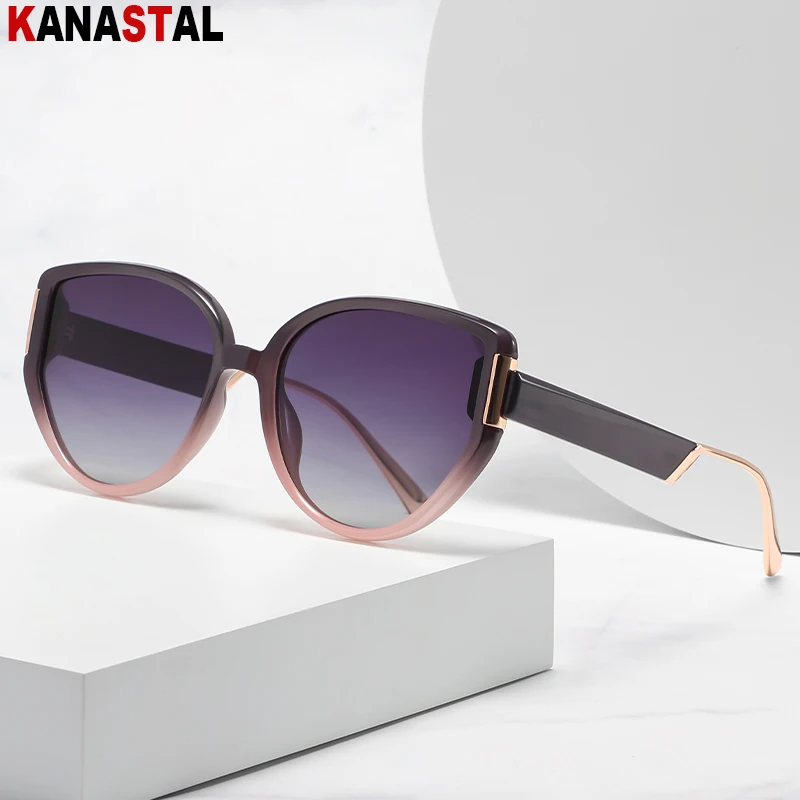 

New Women Polarized Sunglasses UV400 Lightweight Sun Glasses TR Metal Cateye Eyeglasses Frame Driving Travel Sunshade Eyewear