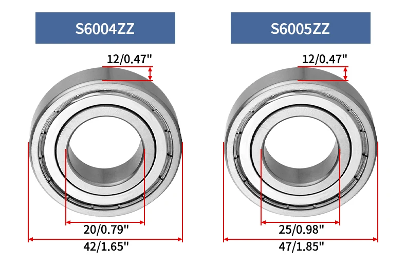 1/2/4PCS 304 Edelstahl Rillenkugellager S6000-6010ZZ SS6000-6008ZZ S6300-6308ZZ Rollenkugellager Für CNC Teile – Detail 5