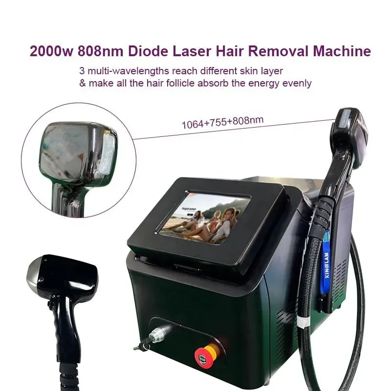 755Nm 808Nm 1064Nm Diode Laser Hair Removal Salon Devices CE Approved For Tanned Skin Painless Permanent 100 Million Shots