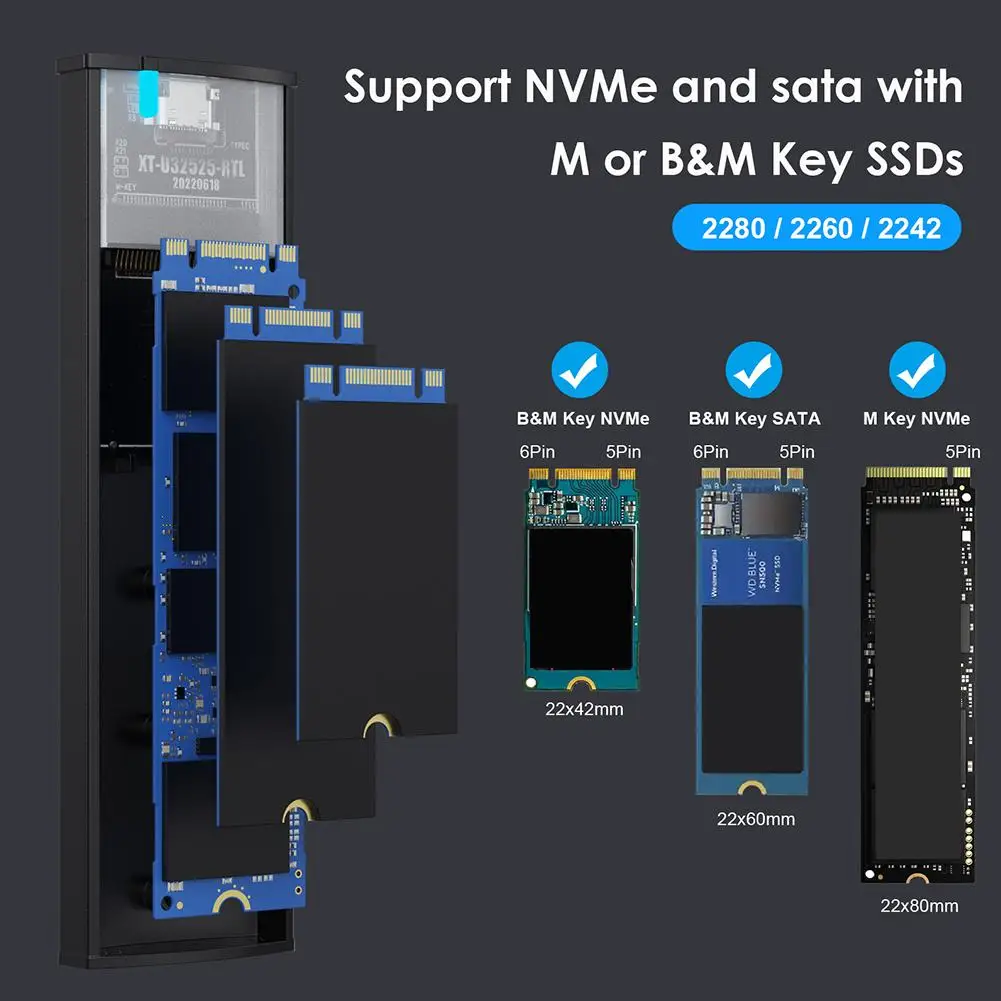 M.2 NVME NGFF  SSD ̽, NGFF SATA ָ Ʈ ̺ Ŭ, USB 3.1, USB C Ÿ  ϵ ̺
