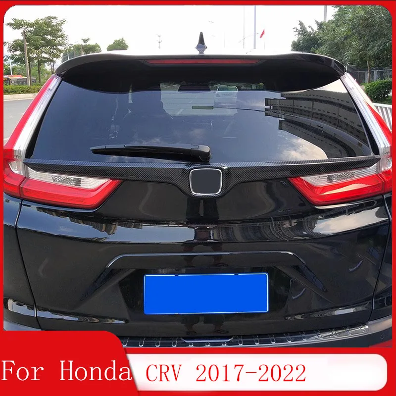 Carbon Fiber Rear Trunk Lid Cover Trim Tailgate Strip Back Door Boot Garnish Car Accessories For Honda CRV CR-V 2017 2018-2022