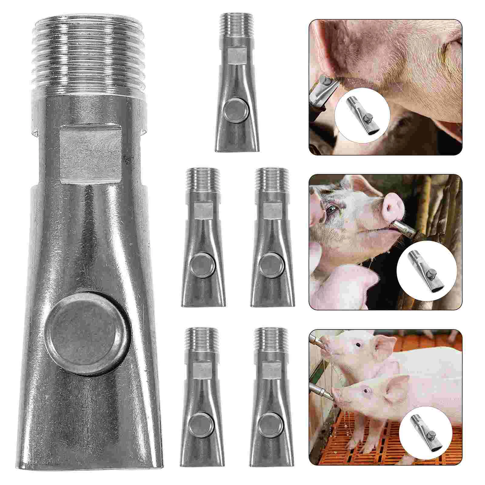 

5pcs Piglets Waterer Stainless Steel Pig Feeders Livestock Automatic Waterer