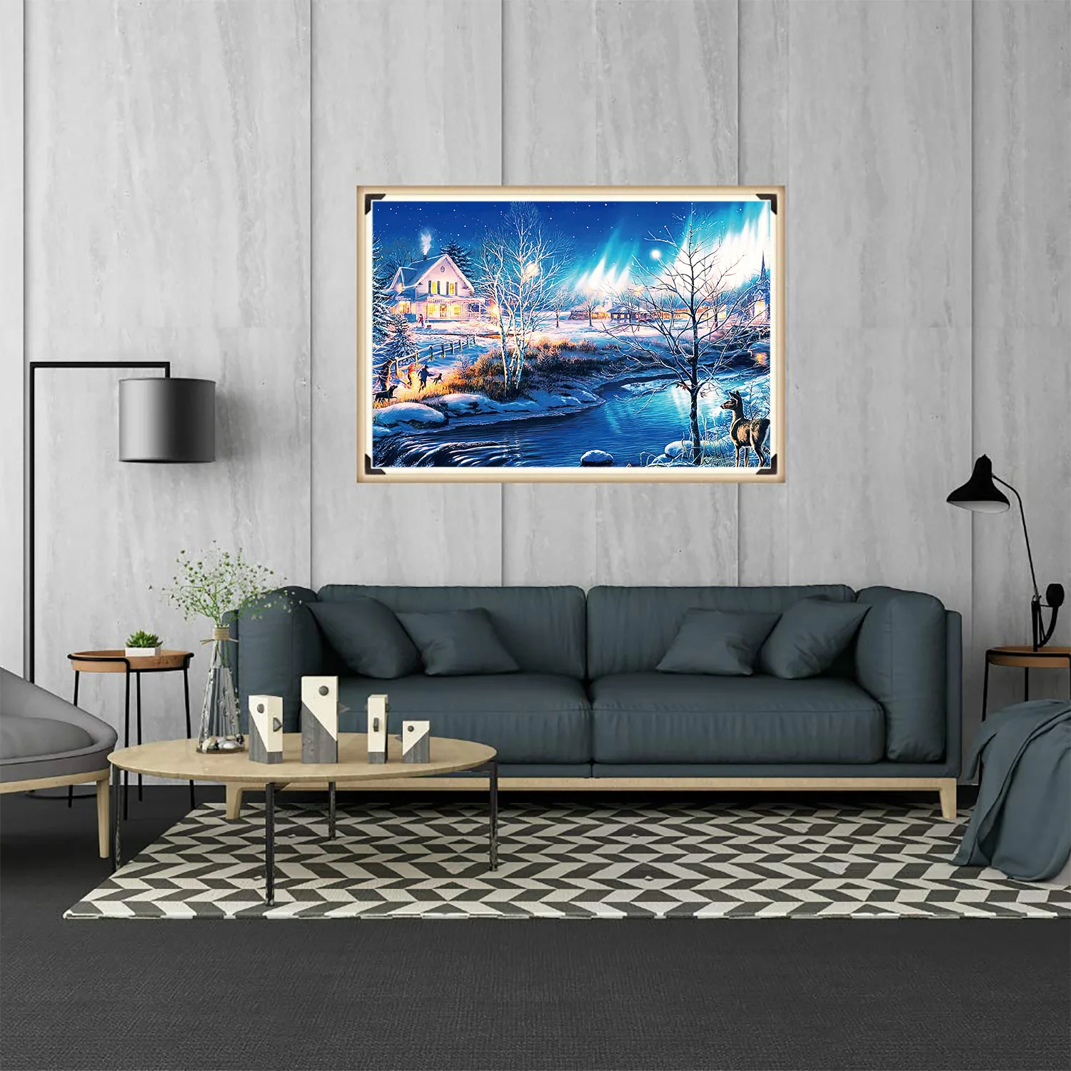 1000 Pieces Snow Night Aurora Jigsaw Puzzles for Adults Home Decor Games Family Fun Floor Puzzles Educational Toys 6