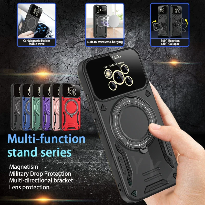 Magnetic Ring Stand Armor Shockproof Phone Case - Enhanced Protection Back Cover