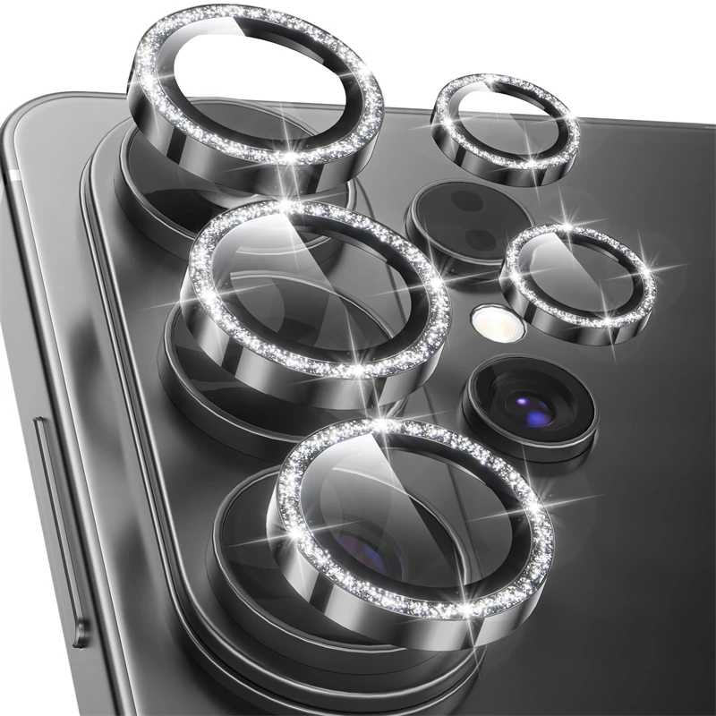 Premium Metal Lens Ring with Tempered Glass and Camera Protection Cover