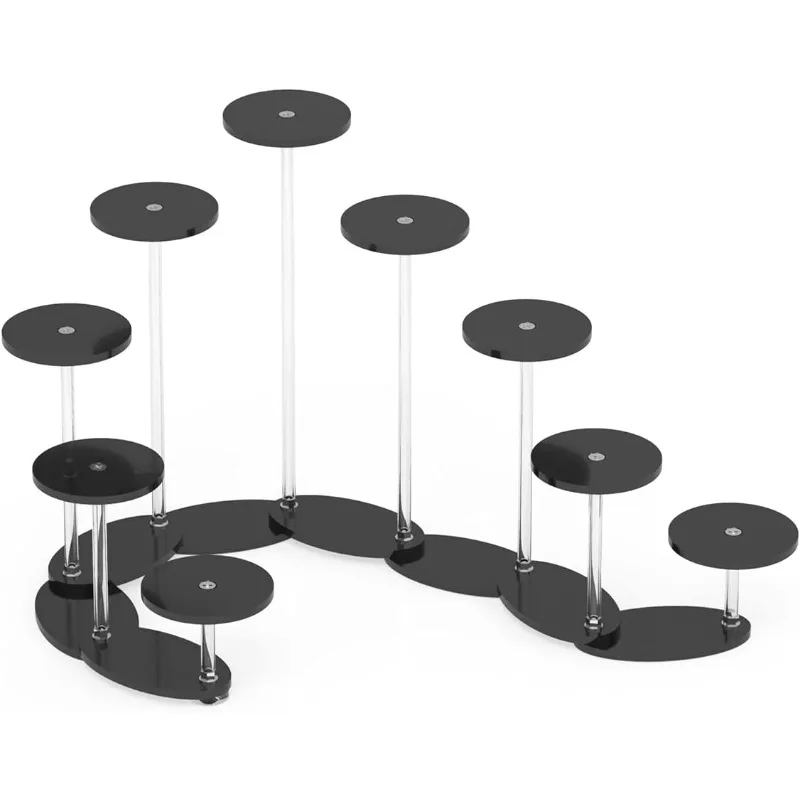 

9-Tier Transformable Acrylic Display Stand For Figures, Acrylic Display Risers For Collectibles Jewelry Acrylic Stands