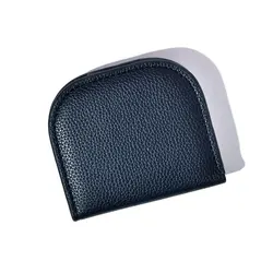 Compact Women's PU Leather Zipper Clutch Wallet (Black)