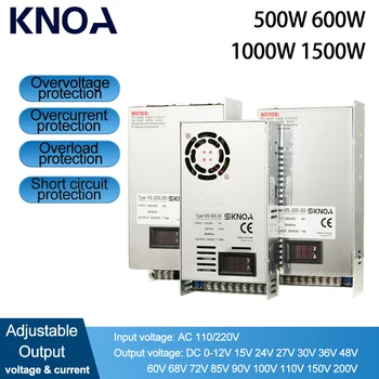 500W 600W 1000W 1500W Switching Power Supply 0-12V 15V 24V 36V 48V 60V 72V 85 90V 150V 220V AC/DC เอาต์พุตเดี่ยว SMPS 1
