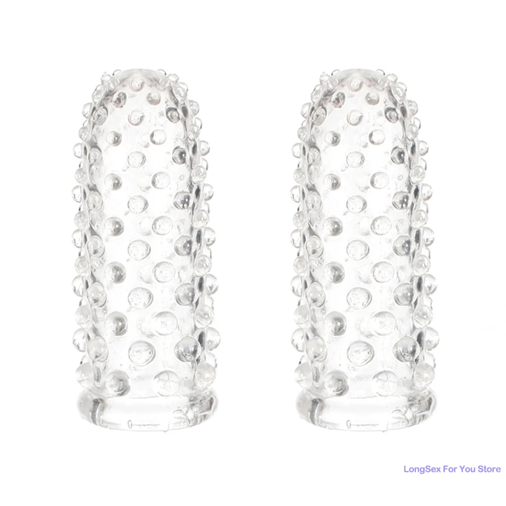 Finger Condoms Adult Sex Toys Spike Condom Women Stimulation Female Vagina Clitoris Silicone dotted Finger Coats Adult supplies 5