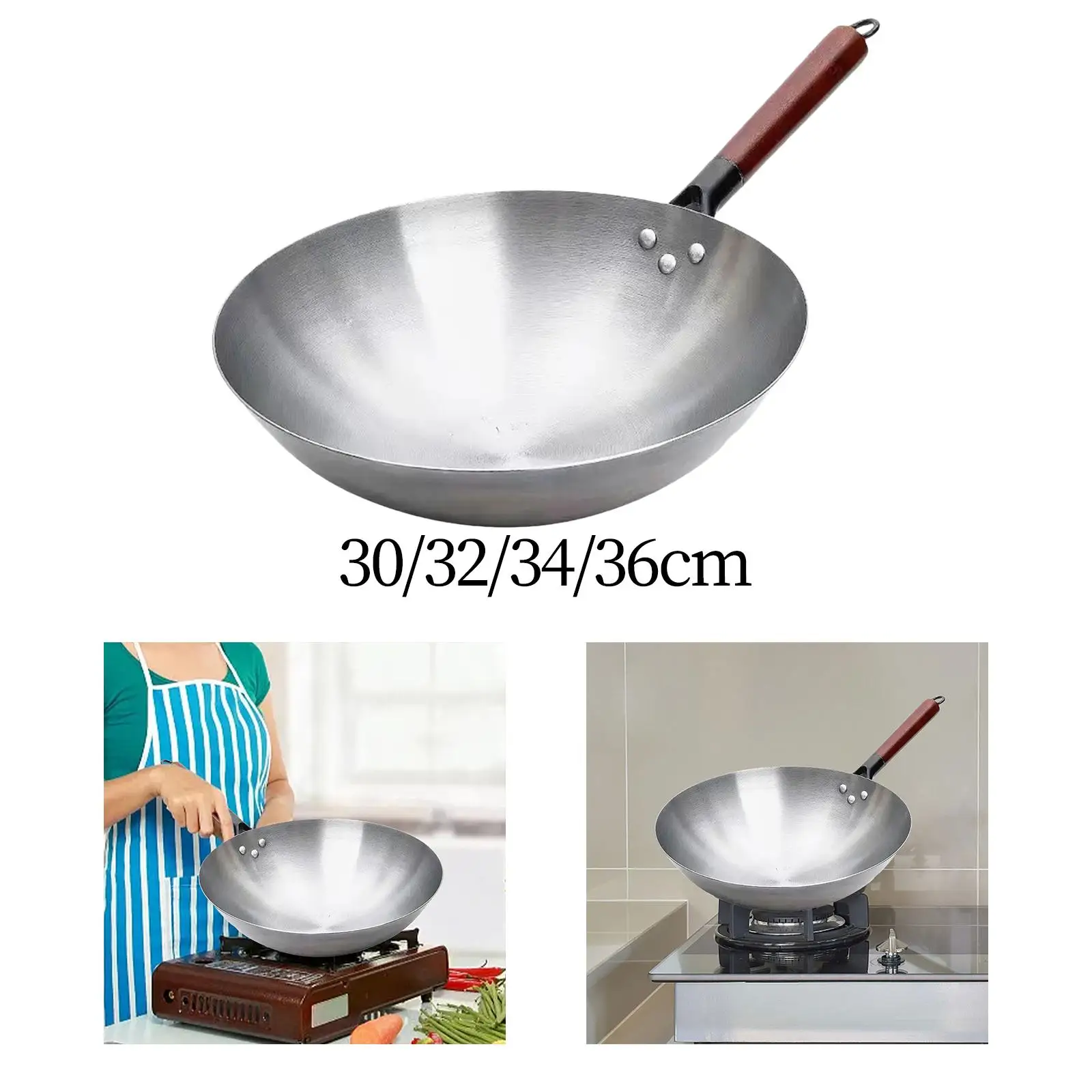 Frying Pan with Comfortable Handle Practical Lightweight Restaurant Multipurpose Food Stalls Home Use Saute Pan Nonstick Skillet